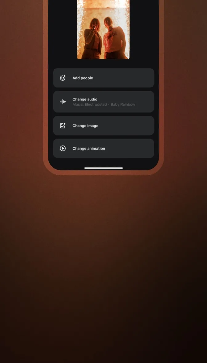 'Add people' UI in Meta AI app